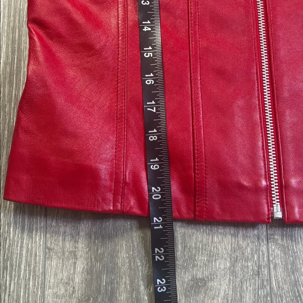 Valerie Stevens Red Leather Jacket Women’s Small DISTRESSED - Picture 5 of 14